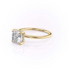 Opaline Cushion 2.06 Carat VVS1 Lab-Grown Hidden Halo Engagement Ring in 18K Yellow Gold Left Side View