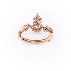 Opulent Cascade 1.50 Carat VVS1 Lab-Grown Pear Pave Engagement Ring in 18K Rose Gold  Back View