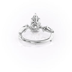 Opulent Cascade 1.50 Carat VVS1 Lab-Grown Pear Pave Engagement Ring in 18K White Gold Back View