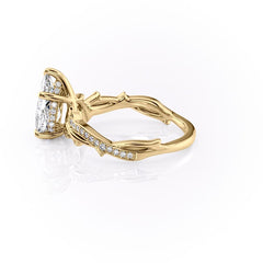 Opulent Cascade 1.50 Carat VVS1 Lab-Grown Pear Pave Engagement Ring in 18K Yellow Gold Left View