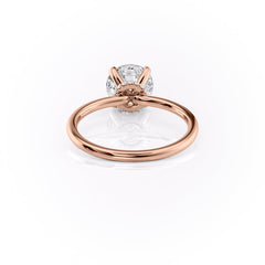 Opulent Glow 3 Carat VVS1 Lab-Grown Hidden Halo Engagement Ring in 18K Rose Gold Back View