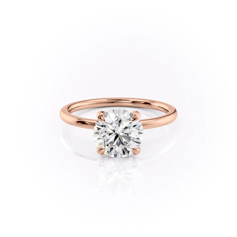 Opulent Glow 3 Carat VVS1 Lab-Grown Hidden Halo Engagement Ring in 18K Rose Gold Front View