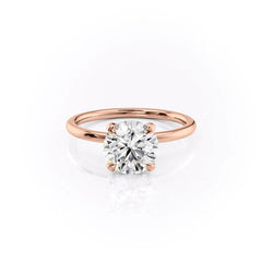 Opulent Glow 3 Carat VVS1 Lab-Grown Hidden Halo Engagement Ring in 18K Rose Gold Front View