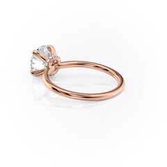 Opulent Glow 3 Carat VVS1 Lab-Grown Hidden Halo Engagement Ring in 18K Rose Gold Left Side Cross View
