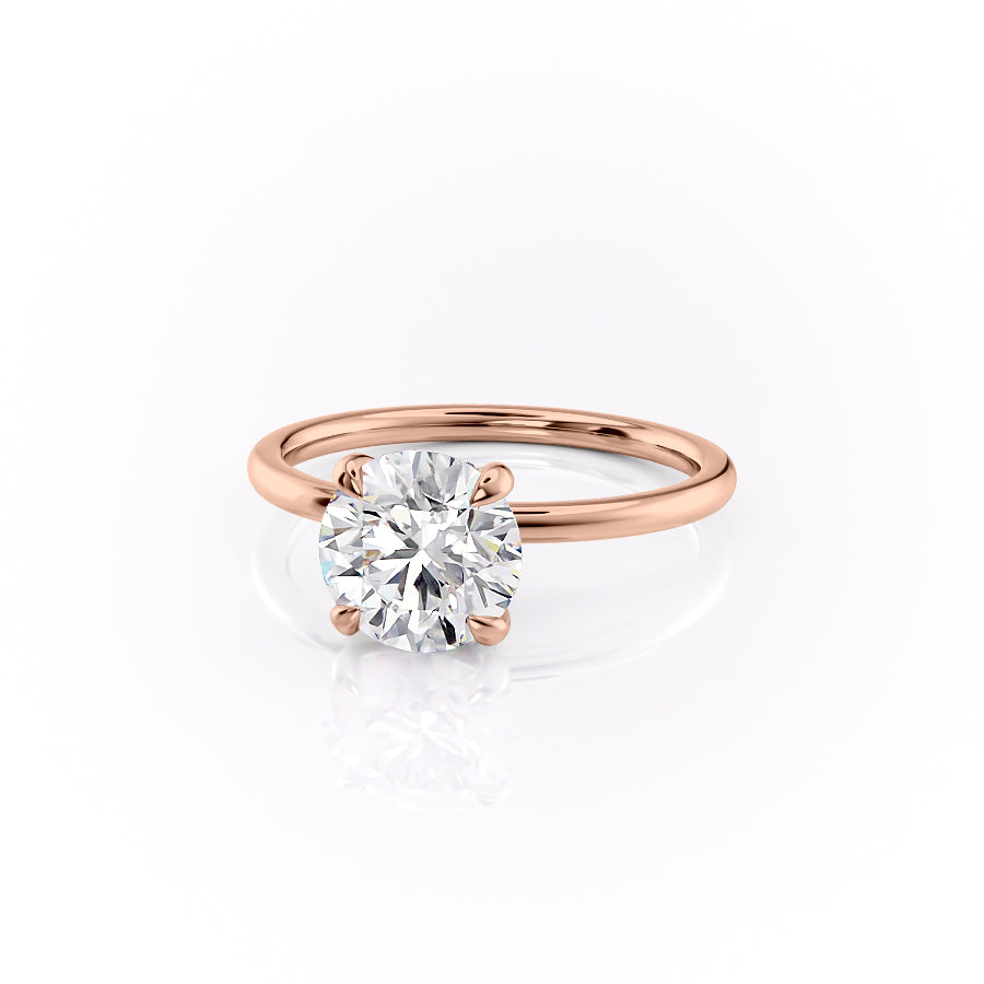 Opulent Glow 3 Carat VVS1 Lab-Grown Hidden Halo Engagement Ring in 18K Rose Gold Left View