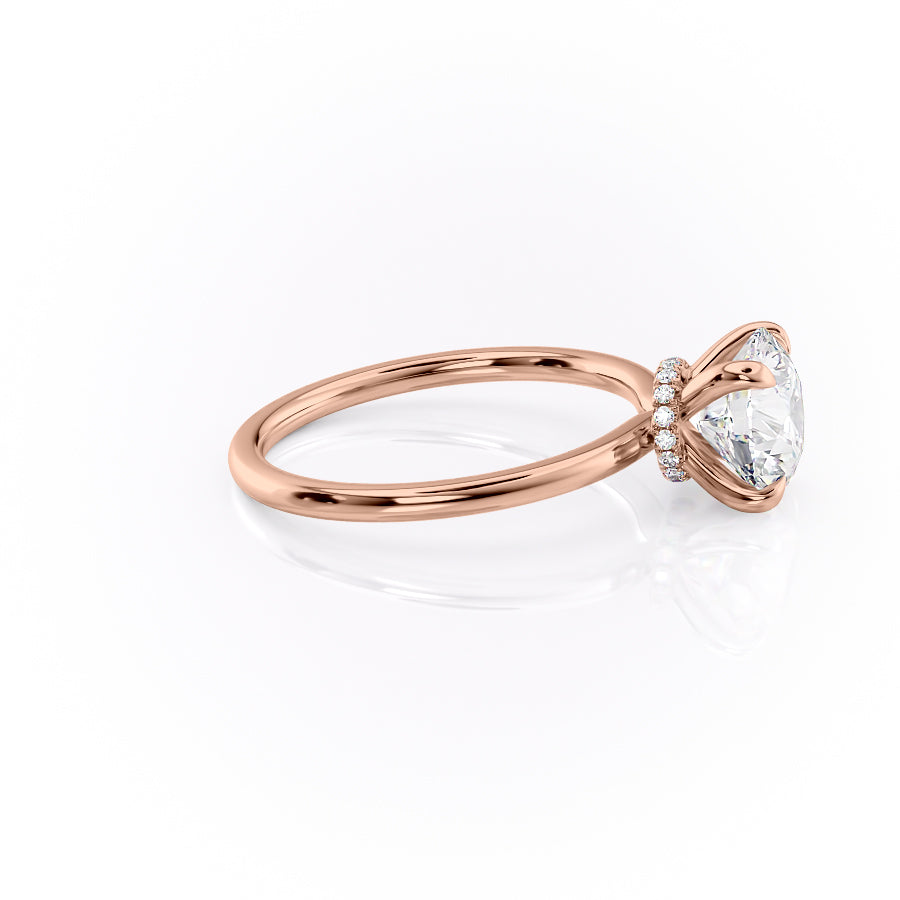 Opulent Glow 3 Carat VVS1 Lab-Grown Hidden Halo Engagement Ring in 18K Rose Gold Right Side View
