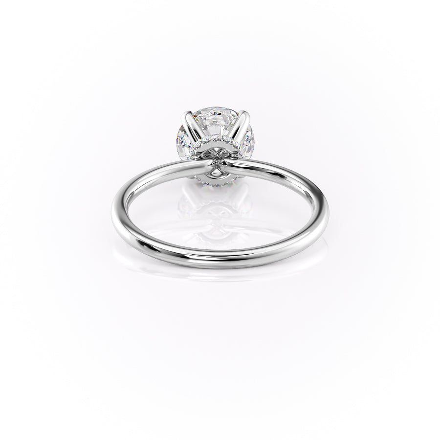 Opulent Glow 3 Carat VVS1 Lab-Grown Hidden Halo Engagement Ring in 18K White Gold Back View