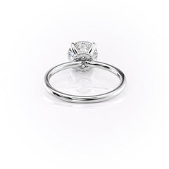 Opulent Glow 3 Carat VVS1 Lab-Grown Hidden Halo Engagement Ring in 18K White Gold Back View