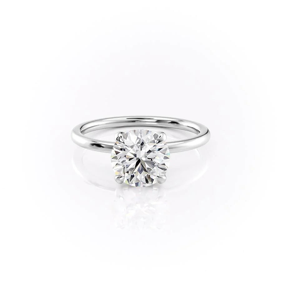 Opulent Glow 3 Carat VVS1 Lab-Grown Hidden Halo Engagement Ring in 18K White Gold Front View