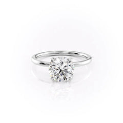 Opulent Glow 3 Carat VVS1 Lab-Grown Hidden Halo Engagement Ring in 18K White Gold Front View