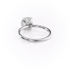 Opulent Glow 3 Carat VVS1 Lab-Grown Hidden Halo Engagement Ring in 18K White Gold Left Side Cross View