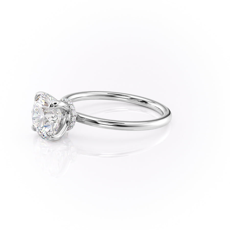 Opulent Glow 3 Carat VVS1 Lab-Grown Hidden Halo Engagement Ring in 18K White Gold Left Side View