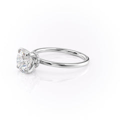 Opulent Glow 3 Carat VVS1 Lab-Grown Hidden Halo Engagement Ring in 18K White Gold Left Side View