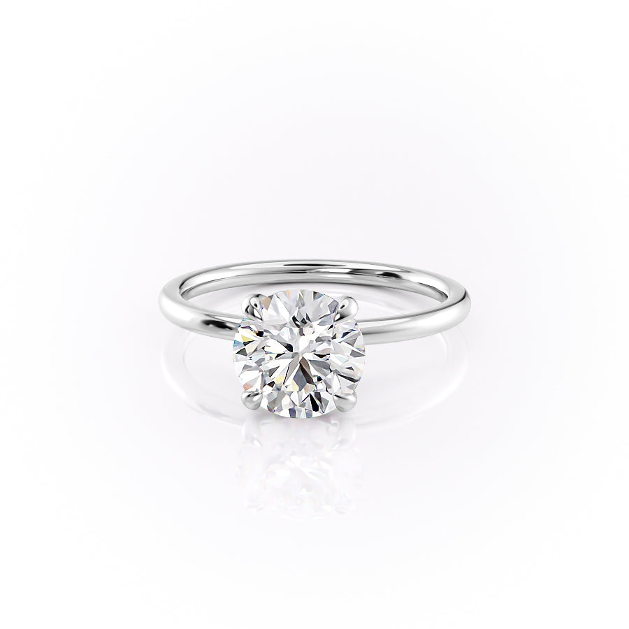 Opulent Glow 3 Carat VVS1 Lab-Grown Hidden Halo Engagement Ring in 18K White Gold Left View