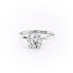 Opulent Glow 3 Carat VVS1 Lab-Grown Hidden Halo Engagement Ring in 18K White Gold Left View