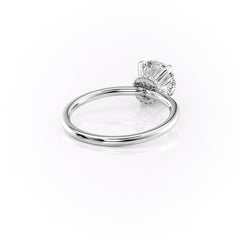 Opulent Glow 3 Carat VVS1 Lab-Grown Hidden Halo Engagement Ring in 18K White Gold Right Side Cross View