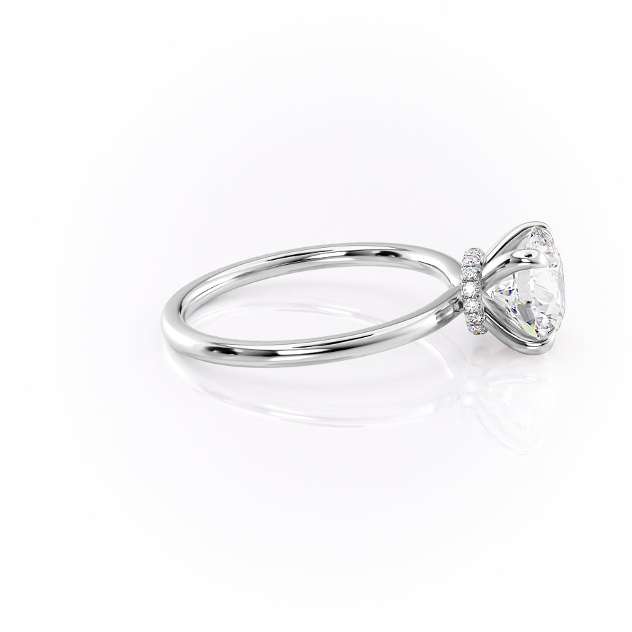 Opulent Glow 3 Carat VVS1 Lab-Grown Hidden Halo Engagement Ring in 18K White Gold Right Side View
