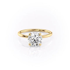 Opulent Glow 3 Carat VVS1 Lab-Grown Hidden Halo Engagement Ring in 18K Yellow Gold Front View