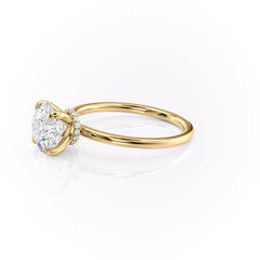 Opulent Glow 3 Carat VVS1 Lab-Grown Hidden Halo Engagement Ring in 18K Yellow Gold Left Side View