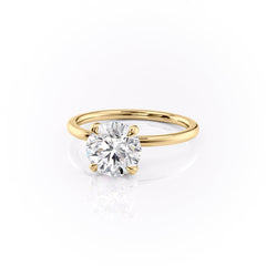Opulent Glow 3 Carat VVS1 Lab-Grown Hidden Halo Engagement Ring in 18K Yellow Gold Left View