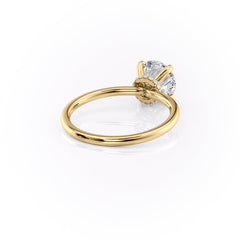 Opulent Glow 3 Carat VVS1 Lab-Grown Hidden Halo Engagement Ring in 18K Yellow Gold Right Side Cross View
