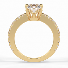 Purity 1.81 Carat Pear VS1 Lab-Grown Pave Engagement Ring in 18K Gold