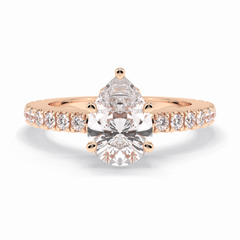 Purity 1.81 Carat Pear VS1 Lab-Grown Pave Engagement Ring in 18K Gold
