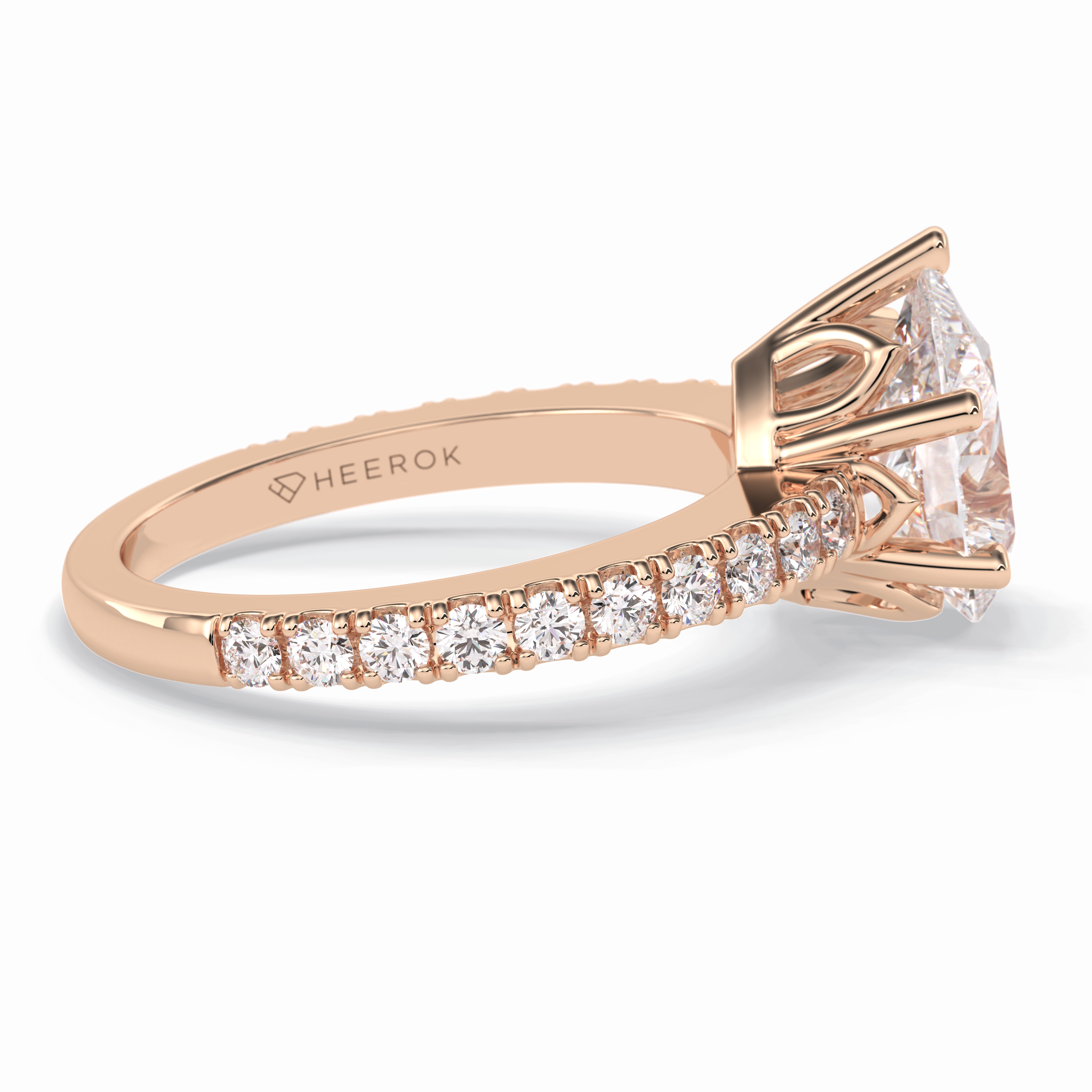 Purity 1.81 Carat Pear VS1 Lab-Grown Pave Engagement Ring in 18K Gold