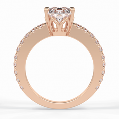 Purity 1.81 Carat Pear VS1 Lab-Grown Pave Engagement Ring in 18K Gold