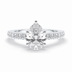 Purity 1.81 Carat Pear VS1 Lab-Grown Pave Engagement Ring in 18K Gold