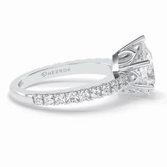 Purity 1.81 Carat Pear VS1 Lab-Grown Pave Engagement Ring in 18K Gold