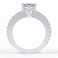 Purity 1.81 Carat Pear VS1 Lab-Grown Pave Engagement Ring in 18K Gold