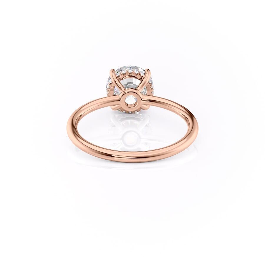 Polaris Glow 1.14 Carat VVS Lab-Grown Round Hidden Halo Engagement Ring in 18K Rose Gold Back View 