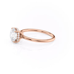 Polaris Glow 1.14 Carat VVS Lab-Grown Round Hidden Halo Engagement Ring in 18K Rose Gold Left View 