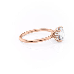 Polaris Glow 1.14 Carat VVS Lab-Grown Round Hidden Halo Engagement Ring in 18K Rose Gold Right View 