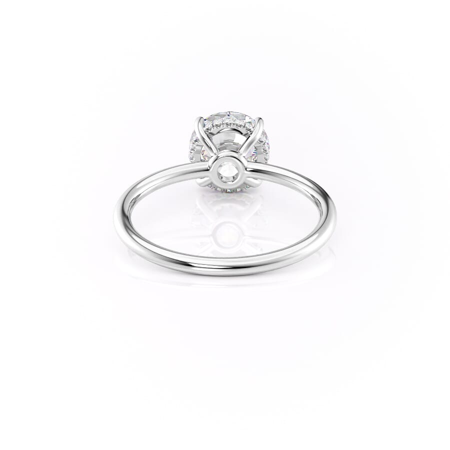 Polaris Glow 1.14 Carat VVS Lab-Grown Round Hidden Halo Engagement Ring in 18K White Gold Back View 