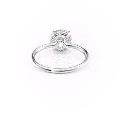 Polaris Glow 1.14 Carat VVS Lab-Grown Round Hidden Halo Engagement Ring in 18K White Gold Back View 