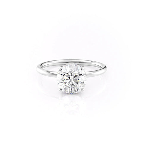 Polaris Glow 1.14 Carat VVS Lab-Grown Round Hidden Halo Engagement Ring in 18K Gold