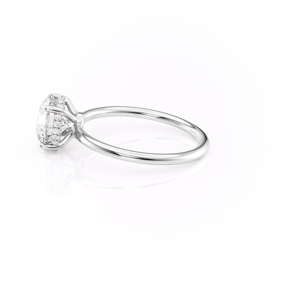 Polaris Glow 1.14 Carat VVS Lab-Grown Round Hidden Halo Engagement Ring in 18K White Gold Left View 