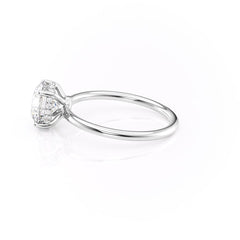 Polaris Glow 1.14 Carat VVS Lab-Grown Round Hidden Halo Engagement Ring in 18K White Gold Left View 