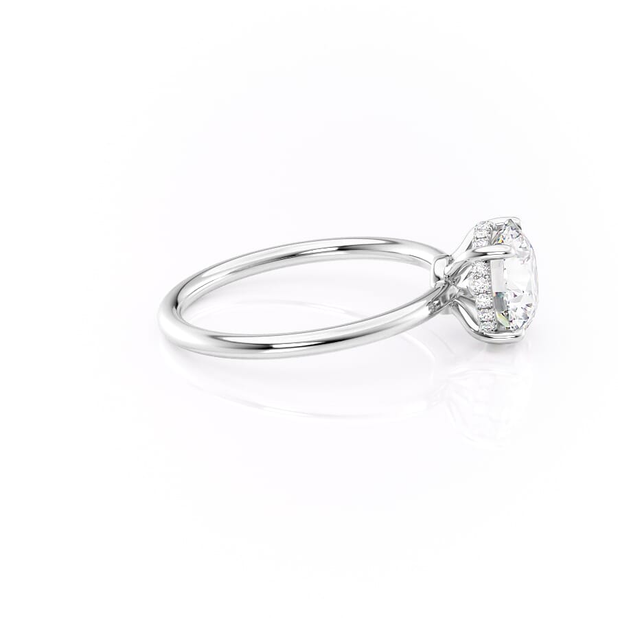 Polaris Glow 1.14 Carat VVS Lab-Grown Round Hidden Halo Engagement Ring in 18K White Gold Right View 