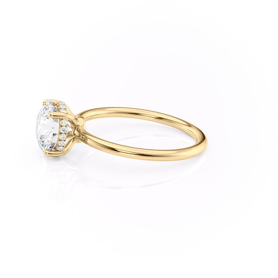 Polaris Glow 1.14 Carat VVS Lab-Grown Round Hidden Halo Engagement Ring in 18K Yellow Gold Left View 