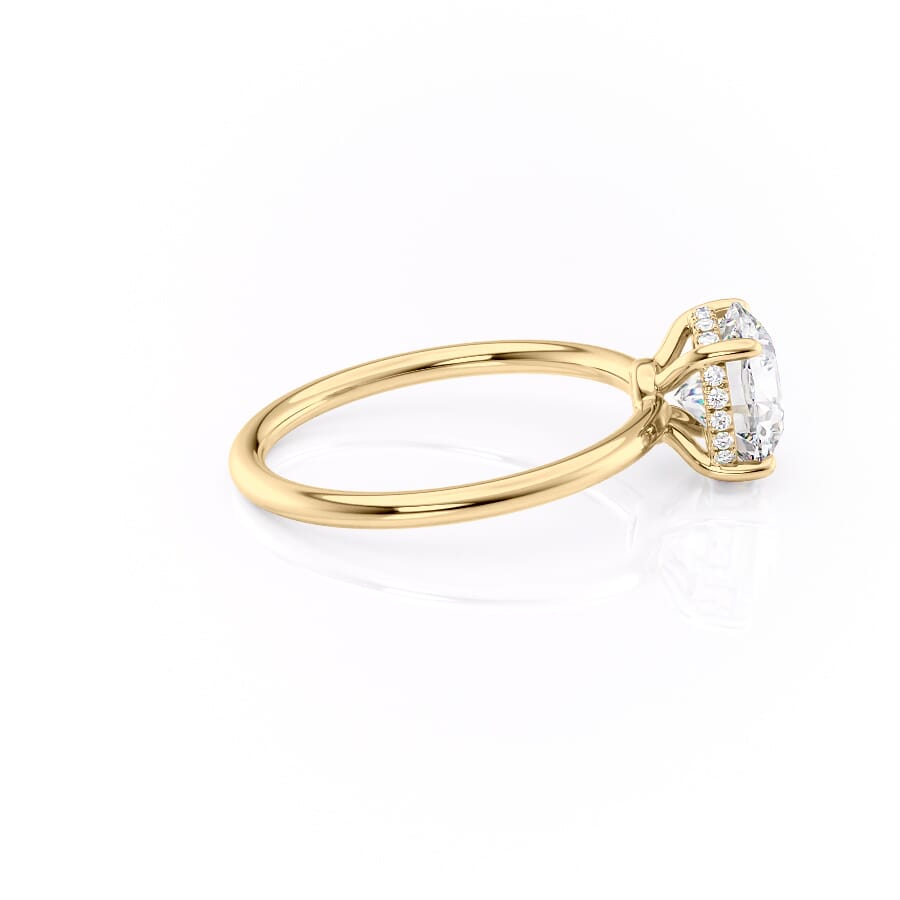 Polaris Glow 1.14 Carat VVS Lab-Grown Round Hidden Halo Engagement Ring in 18K Yellow Gold Right View 
