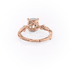 Prismatic Whisper 1.05 Carat VVS1 Lab‑Grown Cushion Textured Three Stone Ring in 18K Rose Gold Back
View