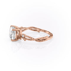 Prismatic Whisper 1.05 Carat VVS1 Lab‑Grown Cushion Textured Three Stone Ring in 18K Rose Gold Left
 View