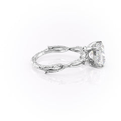 Prismatic Whisper 1.05 Carat VVS1 Lab‑Grown Cushion Textured Three Stone Ring in 18K White Gold  Right  View