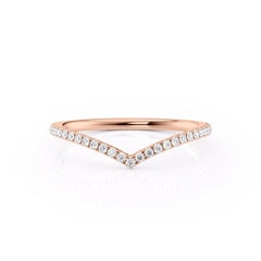 Radiant Crest VVS1 Lab-Grown Half Eternity Wedding Ring in 18K Rose Gold in Front View 