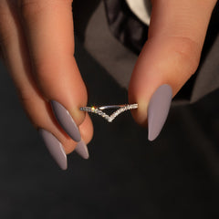 Radiant Crest VVS1 Lab-Grown Half Eternity Wedding Ring in 18K White Gold Front Closeup View 