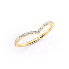 Radiant Crest VVS1 Lab-Grown Half Eternity Wedding Ring in 18K Yellow Gold top Front View 