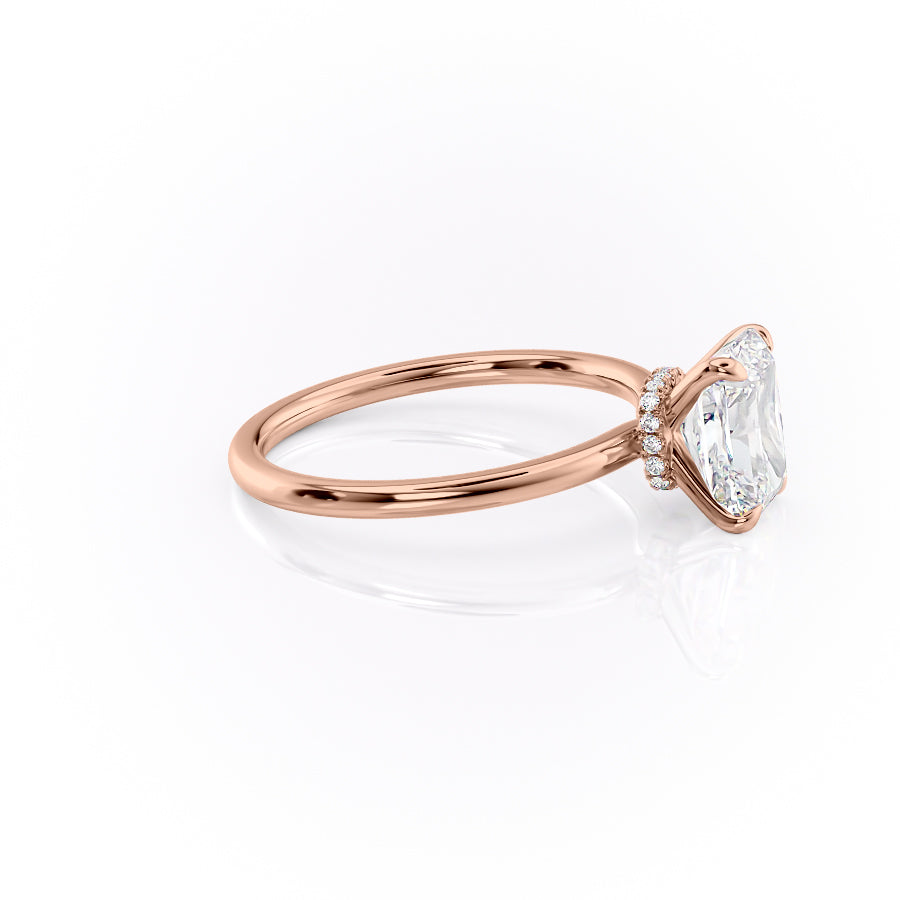 Radiant Glory 3.02 Carat VVS1 Lab-Grown Hidden Halo Engagement Ring in 18K Rose Gold Right View